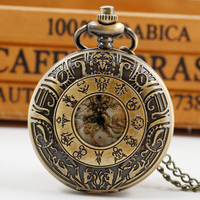 Vintage Bronze Quartz Necklace Pocket Watch Numerals Display Pendant Pocket Clock Collections Gifts retroid pocket 3