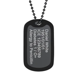 PROSTEEL Military ID Dog Tag Personalized Chain Necklace Custom Name Men Women Stainless Steel Pendant Fathers Day Gift PSP3932