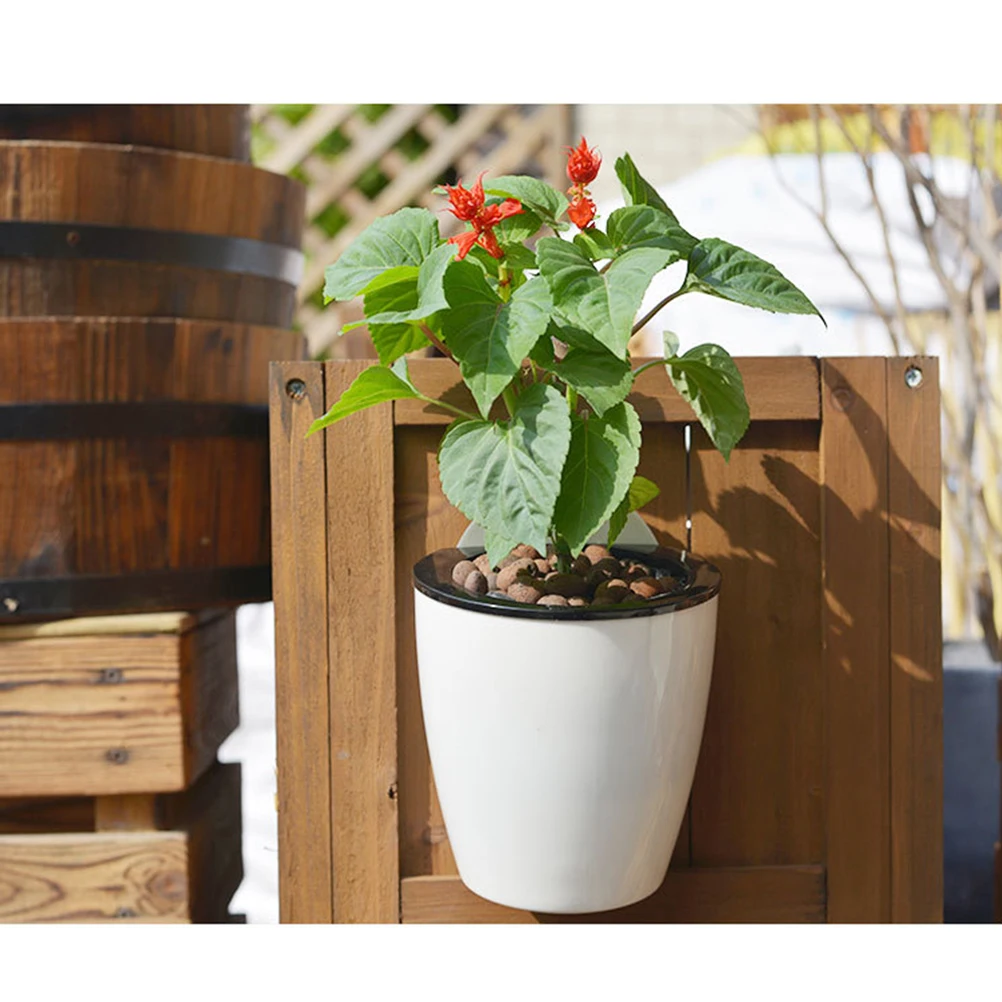 

3 Pcs Automatic Water Absorption Flowerpot Durable Resin Cotton Rope Wall Hanging Planter Gardening Container
