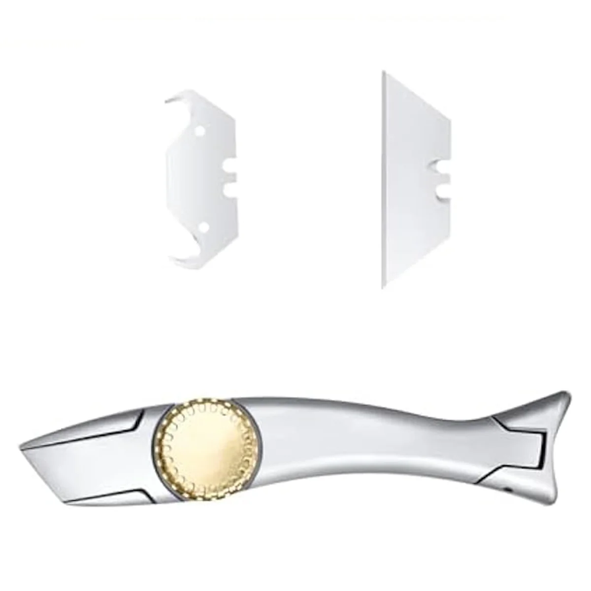 มีดพรม4ชิ้นพร้อมใบมีดเปลี่ยน20ชิ้นเครื่องมือมุงหลังคามีดอเนกประสงค์มีดปลาโลมาใบมีดคัตเตอร์