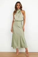 Satin Silk Women Dresses Sexy Evening Party 2025 Spring Summer Sleeveless Off Shoulder Bodycon Elegant Maxi Dresses For Women