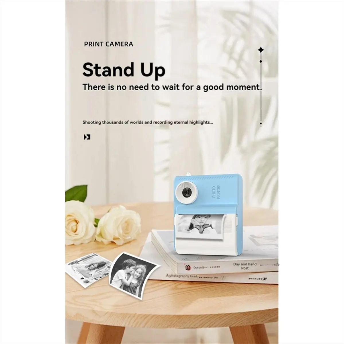 

Детская цифровая камера Component Kids с мгновенной печатью, двойная камера, HD 1080P видеокамера, игрушка, мини-камера с 2,8-дюймовым дисплеем для детей, синяя