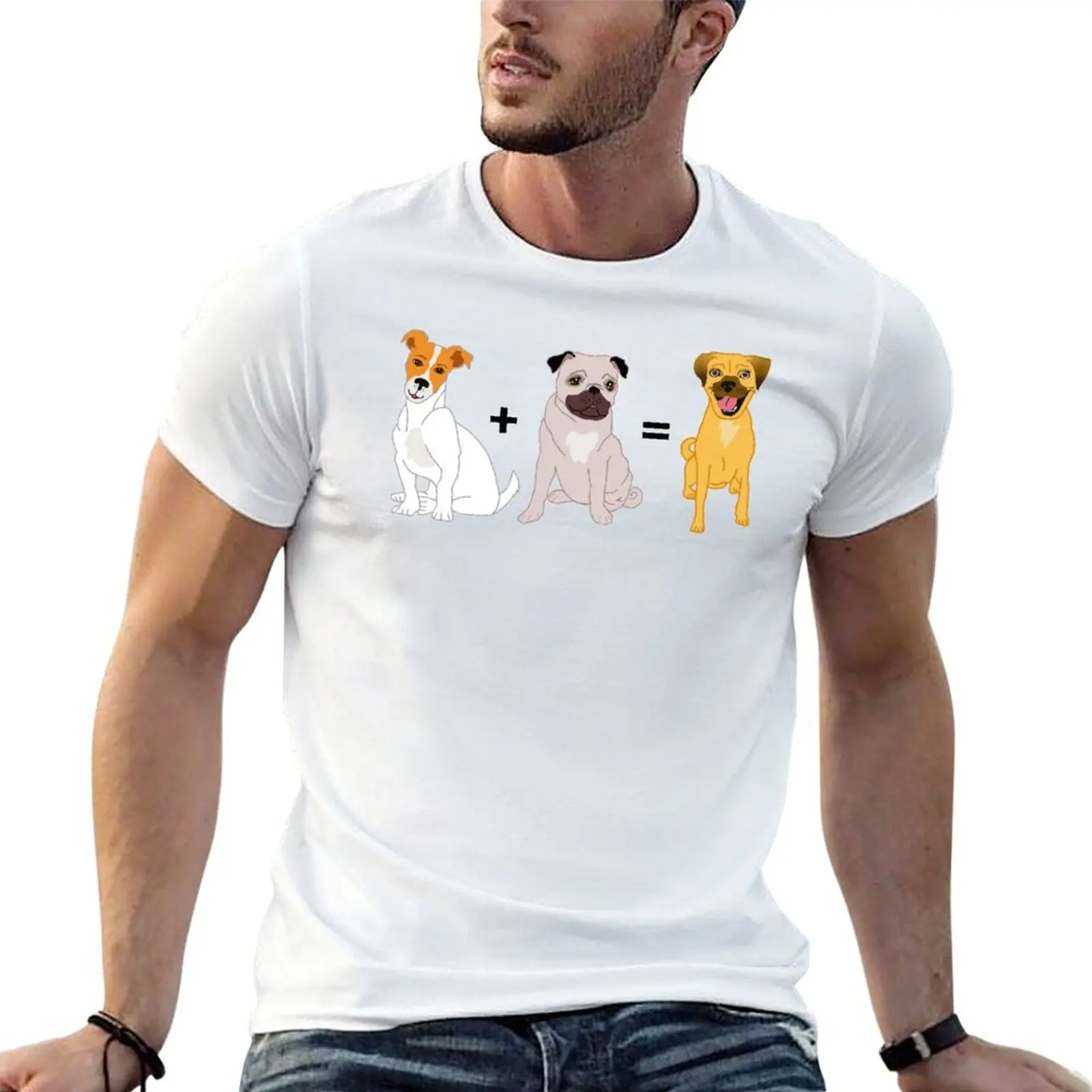 Jack + Pug = Jug! T-Shirt Streetwear Print Tee Shirt