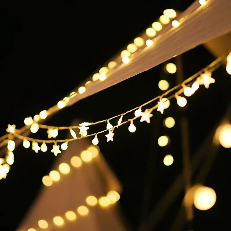 10/20/40/80LED Ball String Lights Christmas Garland Fairy Light Outdoor Decoration Lighting For Wedding Party Camping Decoration