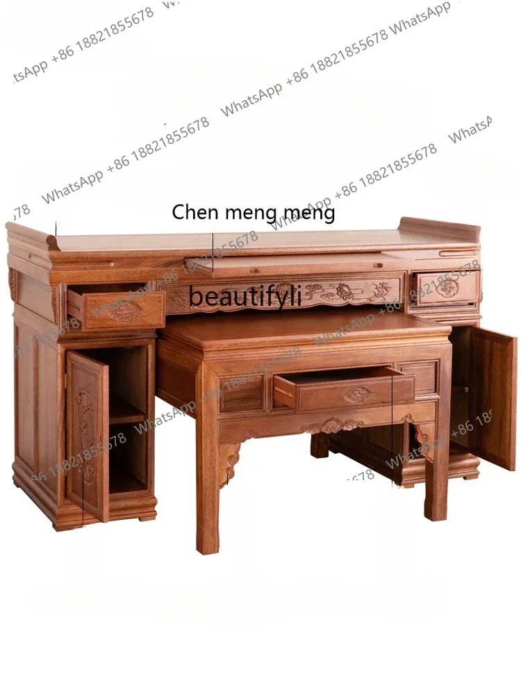 

X Solid Wood Household Buddha Shrine New Chinese Style Altar Incense Burner Table Prayer Altar Table Bodhisattva Worship Table