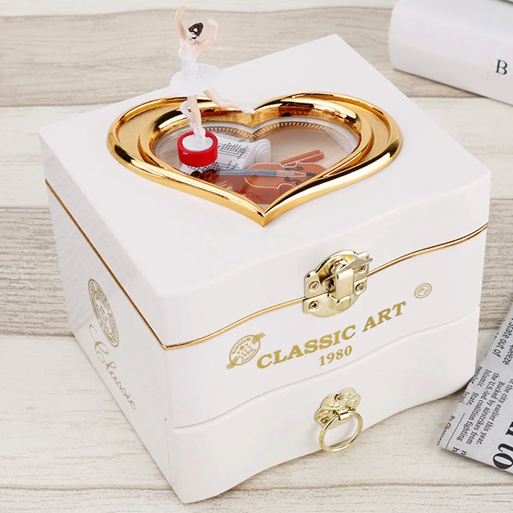 Rotating Dancer Engraved Musical Box Birthday Presents Jewelry Case Music Melody Box Retro Party Props for Souvenirs Decorations