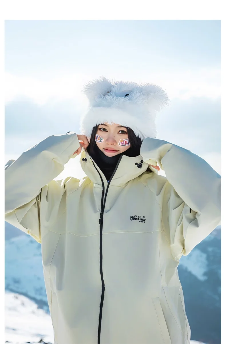 John Snow 2025 Neuer Unisex Ski-Anzug für Einzel- und Doppelbretter, Locker Geschnittener Wasserdichter Wärmehaltender Skianzug mit Skihose und Skijacke – Detail 31