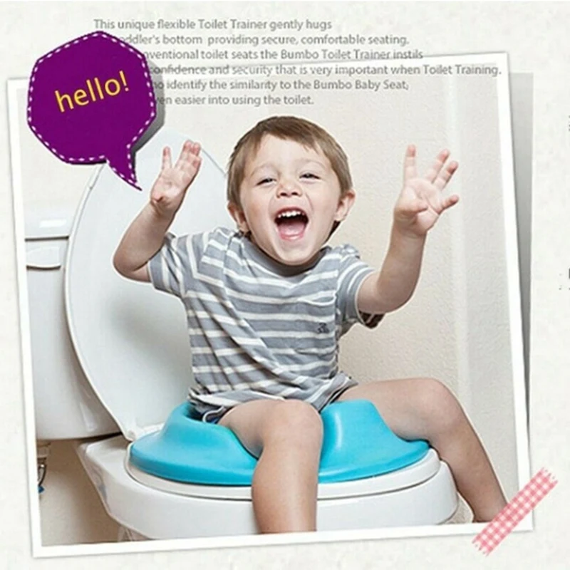 Baby Toilet Potty Training Seat Kids Potty Seat Pad Non-Slip Splash Guard Infant Potty Cushion Blue