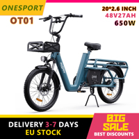 Onesport OT01 Electric Bike 650W 48V 27H Lithium Battery Electric Bike 20*2.6 Inch Aldult City E-Bike Off-Road Tire