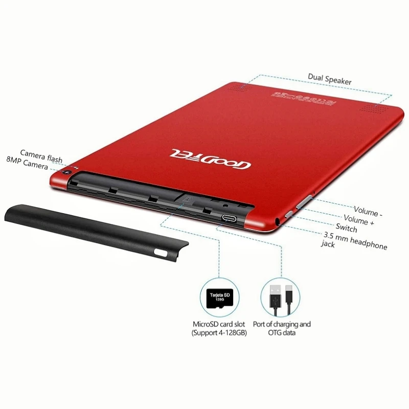 G2 Type-C 10.1 Inch HD IPS Android 10 Tablet PC 4GB RAM 64GB ROM MTK6753 Octa-Core 1280 x 800 Pixels 5.0MP+8.0MP Camears