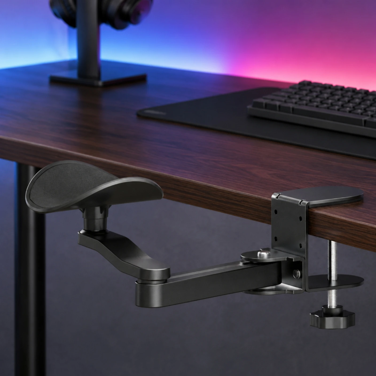 Desk Armrest with Clamp Rotating Ergonomic Arm Support Bracket Desk Arm Rest Non-Slip Furniture Skin-Friendly for Office Workers