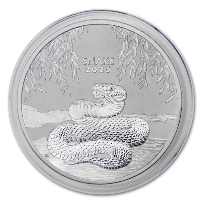 2025 Australische Slang Maanmunt - 40,9 mm x 3,5 mm Zilveren serie Chinees Nieuwjaarscadeau