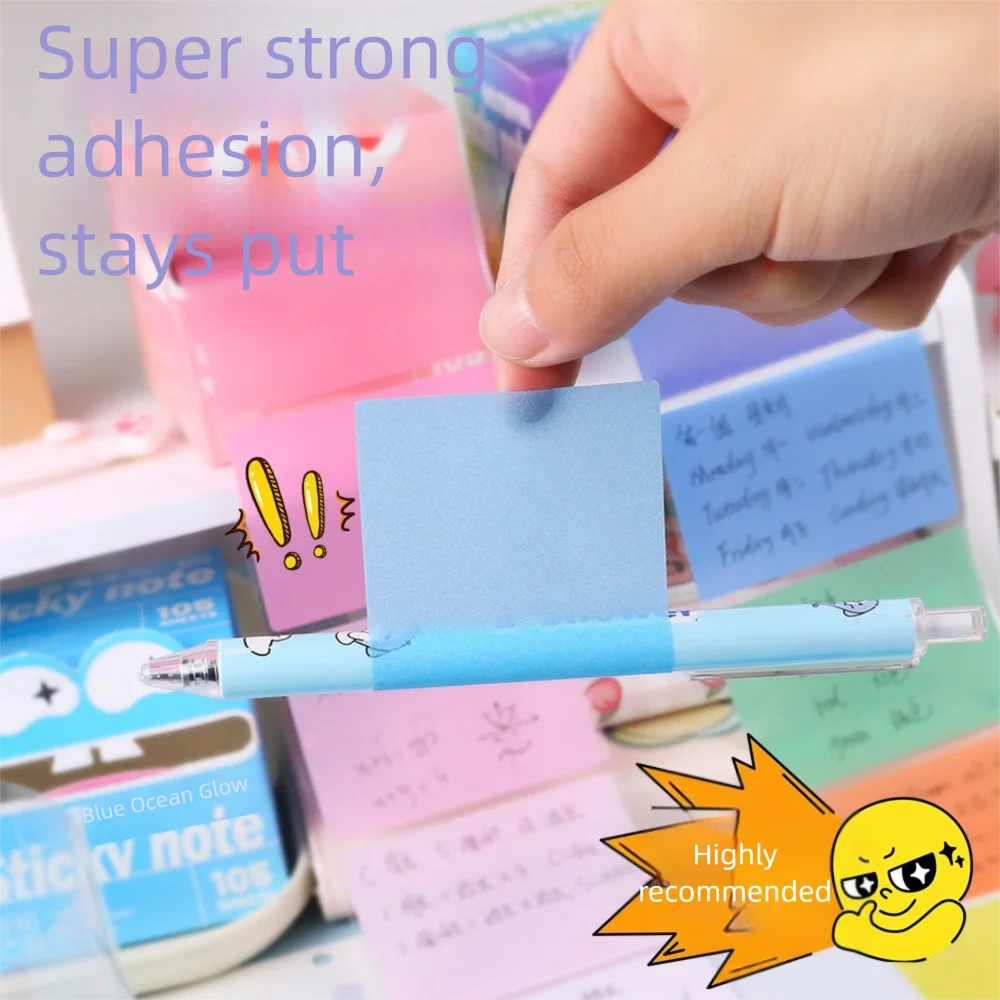 Cartoon Memo Pad Papier Trek Ontwerp Zelfklevende Planner Schema Stickers Parelmoer Transparante Dopamine