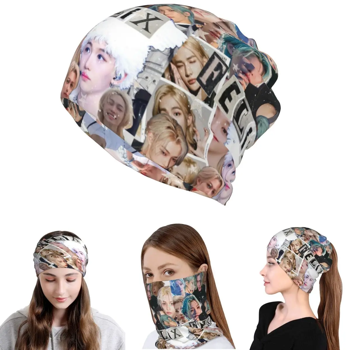 

HyunJin Korean Kpop Singer Bandana Neck Gaiter Wrap Mask Scarf Multifunction Headband Beanies Hat Unisex Adult Windproof
