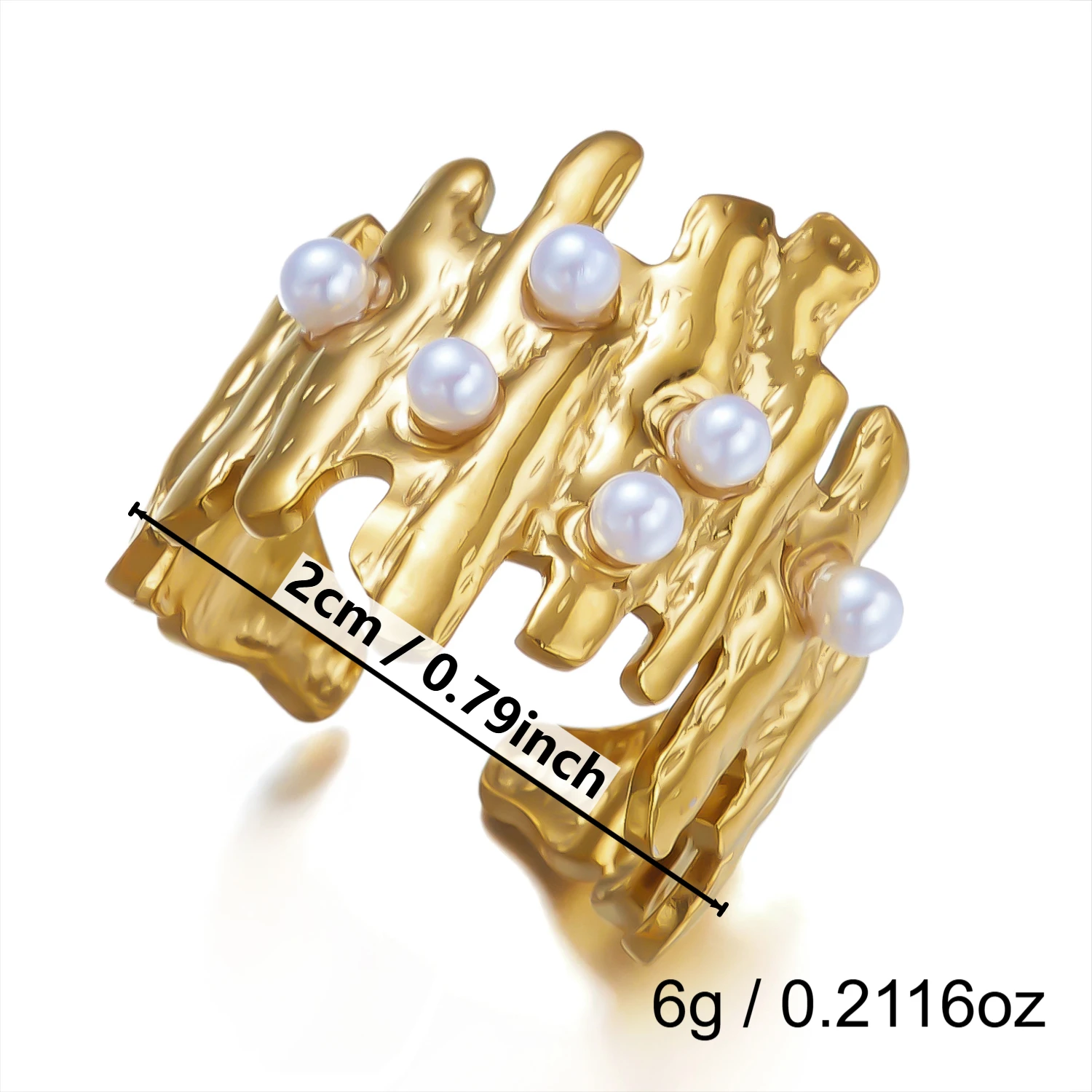 Eleganter Goldfarben-Blumenring für Damen aus Edelstahl mit Weißer Emaille Ovaler Knöchelring Attraktiver Finger-Charm-Schmuck – Detail 8