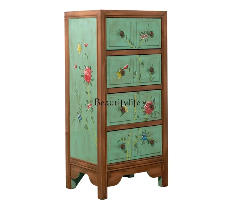 

56American retro painted chest cabinet retro living room storage cabinet