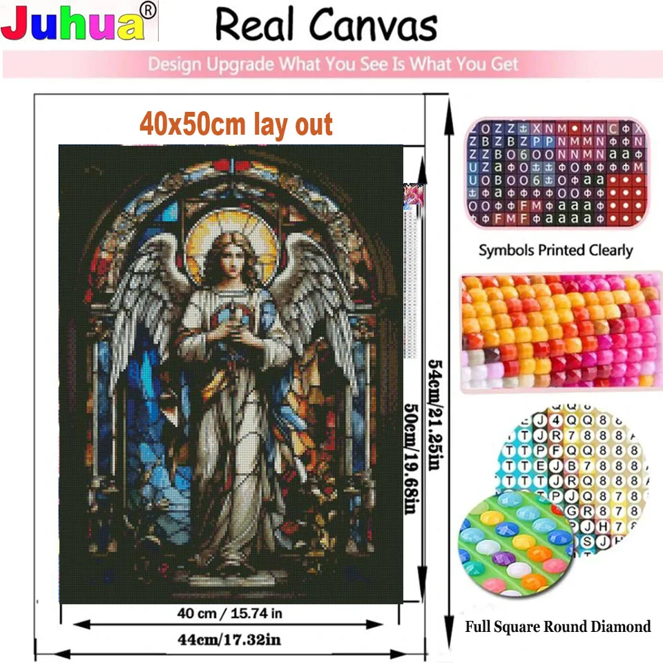 Angel Diamond Painting New 2024 Christian Art on Stained Glass Diamon Mosaic Mexican Catholic Art for Sublimation & crafts Gift