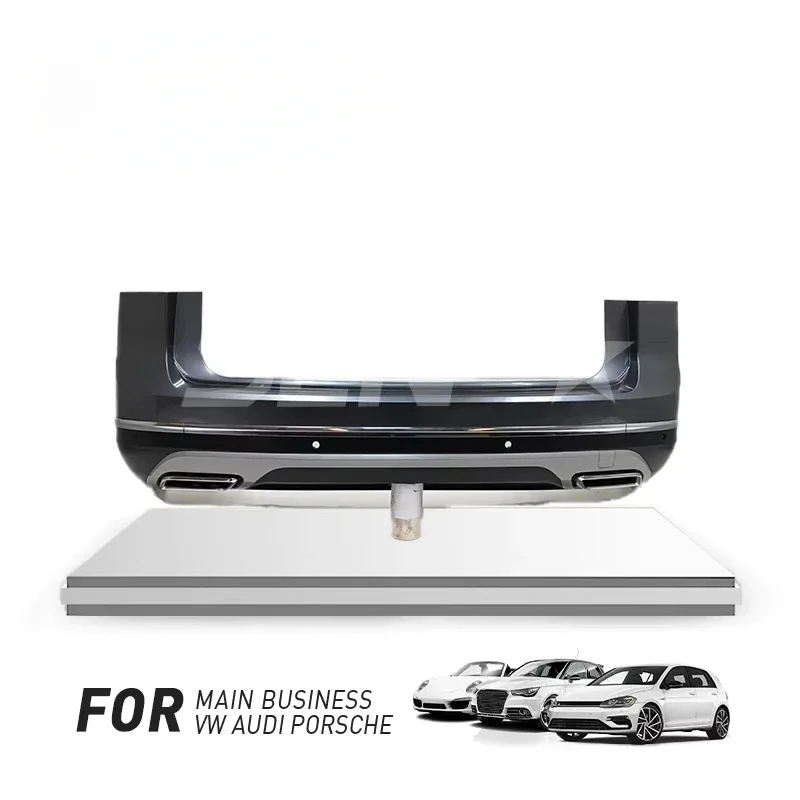 

Car Bumper Auto Body Parts Kit Rear Bumper For 2020-2023 Volkswagen Atlas Suv 4 Sensor Holes -Platinum Gray MET#72 3CN807421