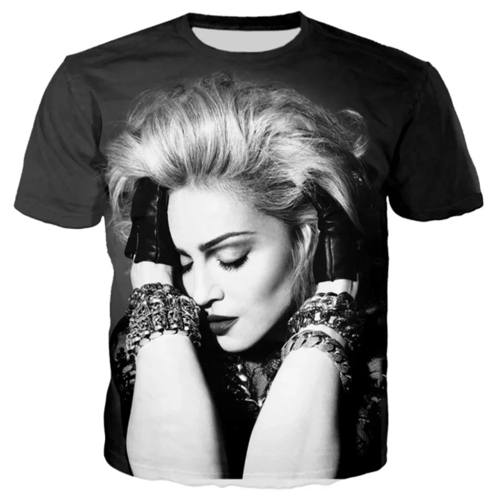 

Y2K Singer Madonna Graphic T Shirts Summer Women Men Clothing Fashion Casual Tops Tees Harajuku Streetwear Oversized T-shirt