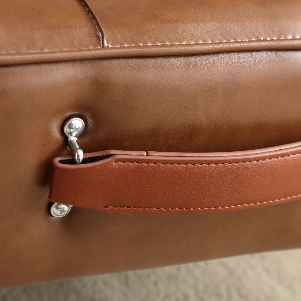 Modern style small oil wax leather fabric bedroom apartment stool footstool sofa foot pedal buckle technology shoe changing