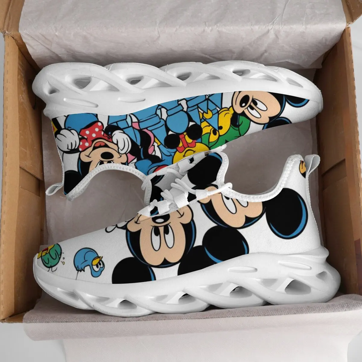 Custom Mickey Mouse Sneaker Men Halloween Pumpkin Print Women Shoes Breathable Sports Running Walking Sneaker for Adult