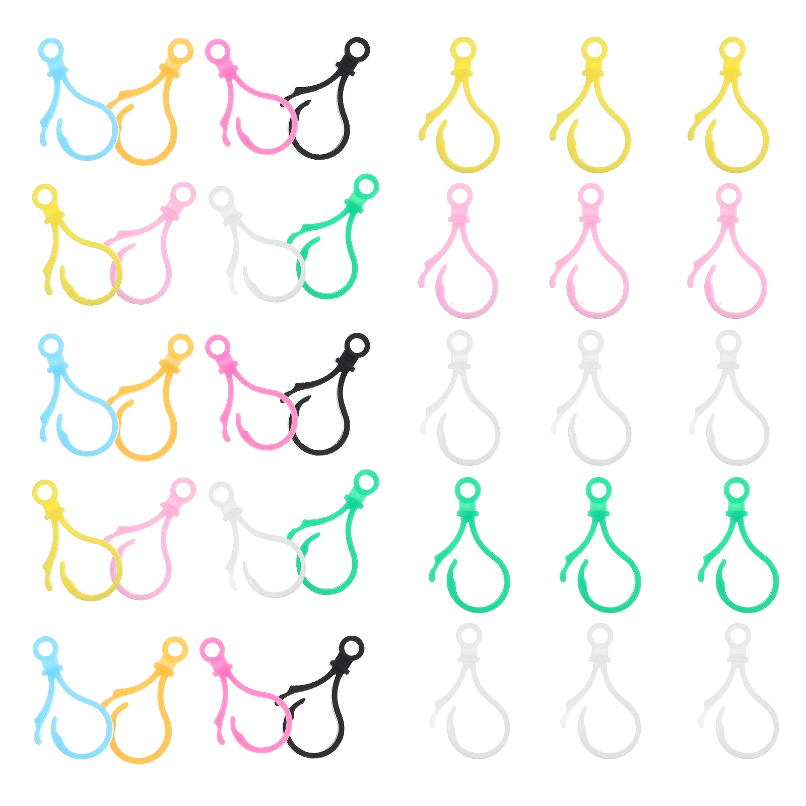 

200Pcs Plastic Lobster Clasp Keychain Clips Lightweight Sturdy Key Chain Hooks DIY Keyring Accessories for Craft Making