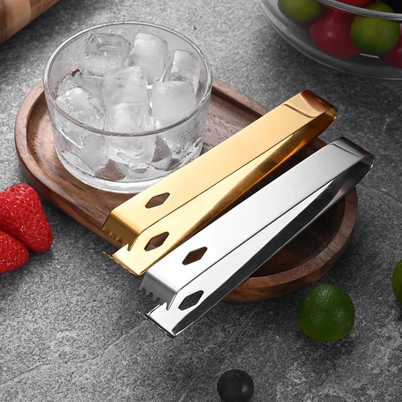 100pcs Stainless Steel Ice-Cube Picker Food BBQ Clip Barbecue Clip Ice Clamp Tool Ice Cube Clip Ice Tong Bread Bar Tool