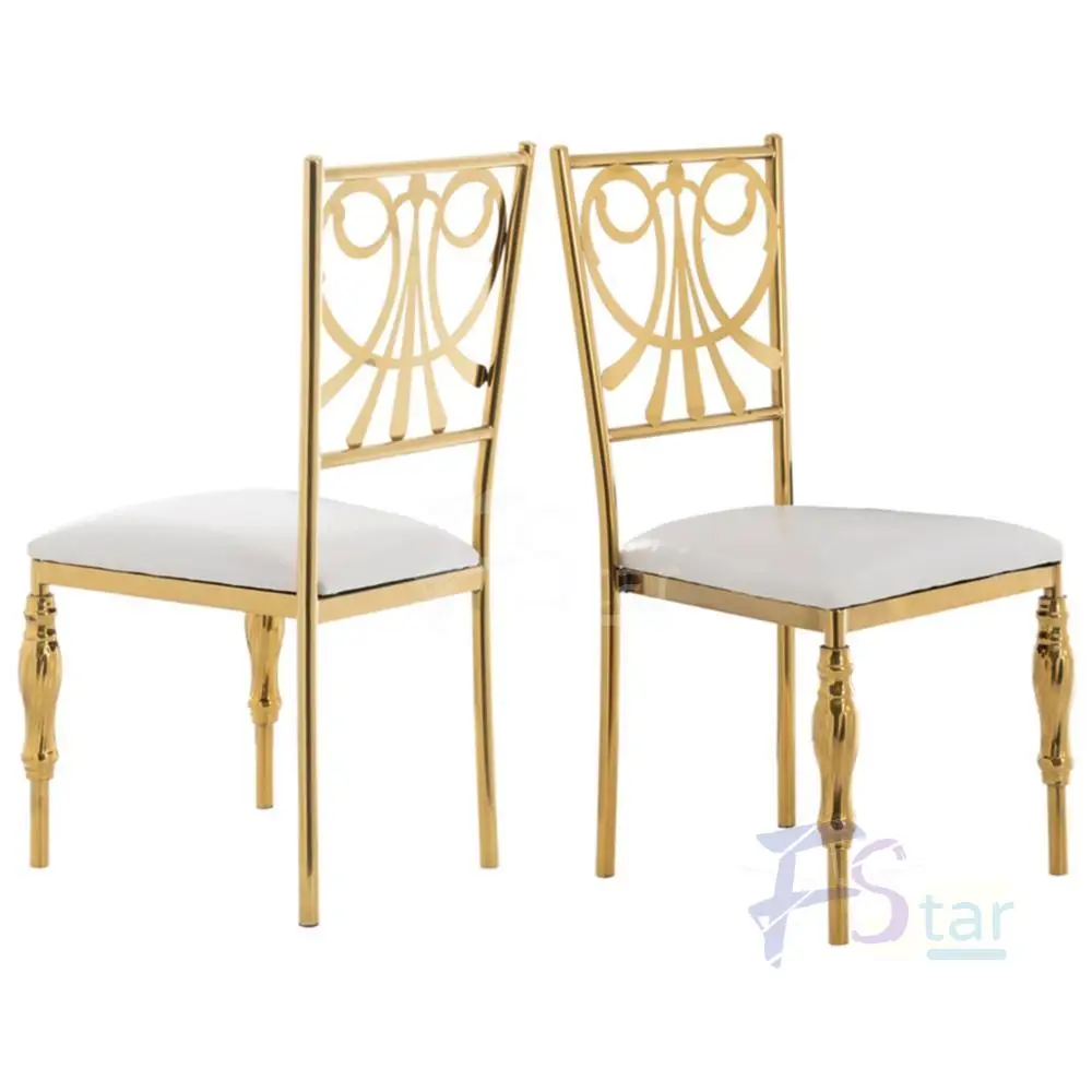 Gold Metal Chair Iron Electroplate Chair for Wedding Decoration