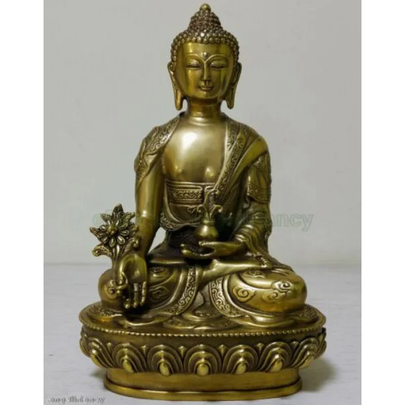 

Ancient Tibetan Brass Buddhism Sakyamuni Buddha Statue Carving Dragon