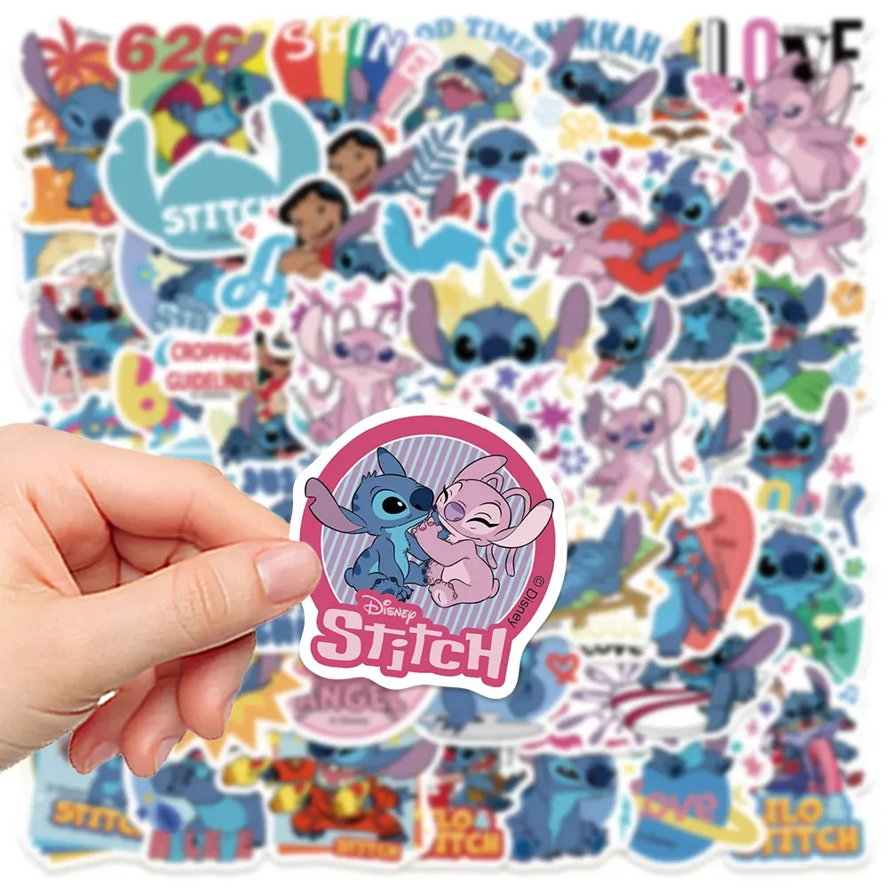 Disney Cartoon Lilo e Stitch PVC adesivos impermeáveis, Decalques Anime, DIY, skate, bagagem, laptop, Cute Kids Sticker Toys, 10 Pcs, 30 Pcs, 50Pcs