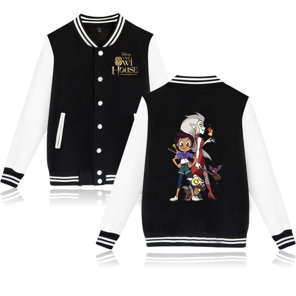 Disney The Owl House Varsity Baseball Bomber Jacket Men Women Hip Hop Harajuku Jackets Kids Boys Girls Single Coats