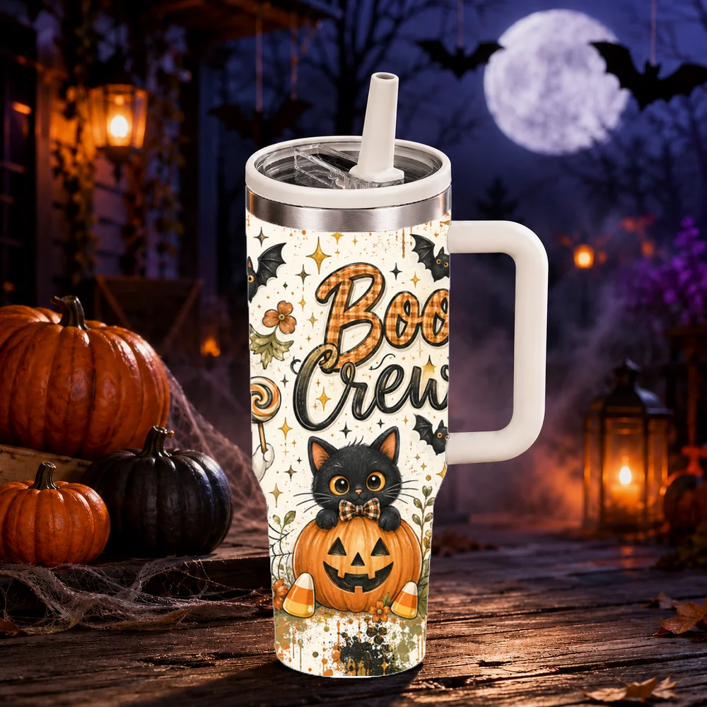 Haunt Honey Halloween Vacuum Flasks 40oz Large Capacity Stainless Steel Tumbler with Handle Straw Lid Insulated Mug Cup