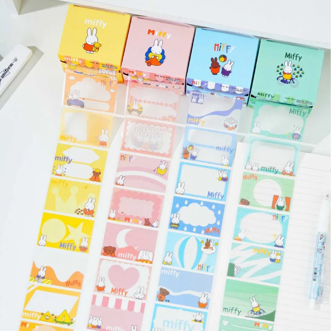 Kawaii Miffy Sticky Notes Cute Cartoon Pull-out Stickers Transparent Easy To Use Reusable Ideal for Students