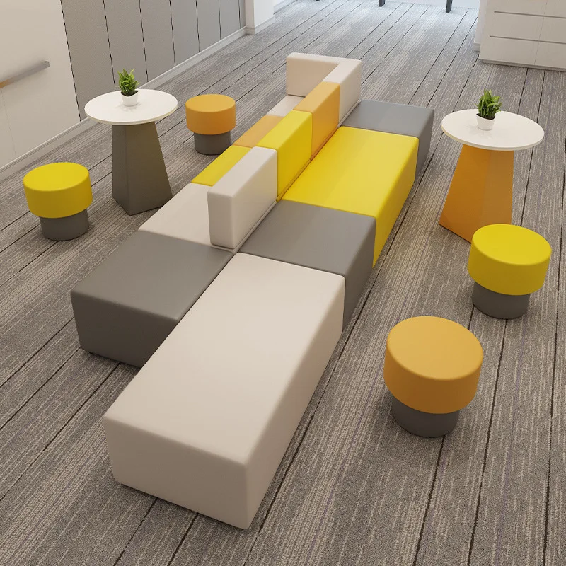 Office reception and negotiation area, creative special-shaped leisure rectangular stool