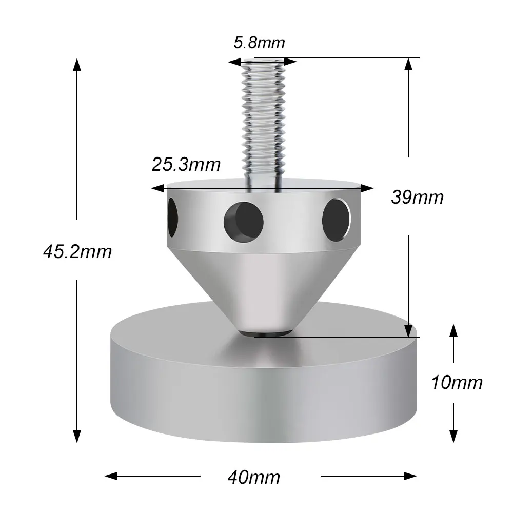 Stainless Steel 316 Speakers Stand Feet Base Pad Loudspeaker Cone Floor Foot Nail Shockproof Mat for Amplifier DVD-Player