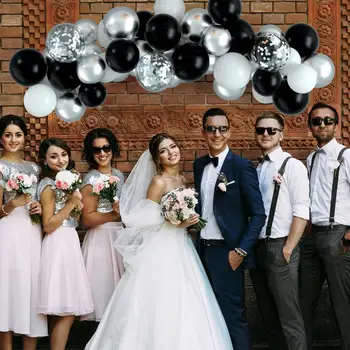 60個裝黑色和銀色派對彩紙氣球,12吋乳膠氣球,適用於畢業典禮裝飾、嬰兒派對、婚禮派對 10 最佳銷售 畢業裝飾 - №5