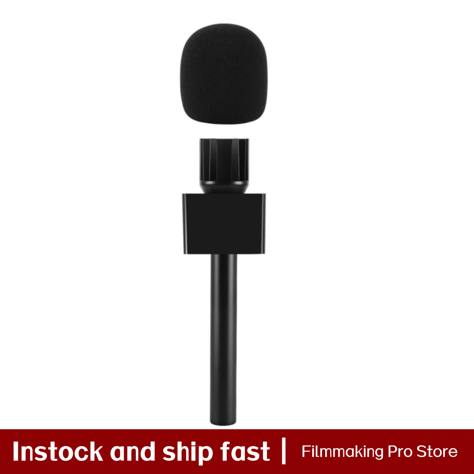 Ручной адаптер CaTeFo Interview GO с пенопластом и пластиковым флагом для RODE Wireless GO DJI Mic Lark Max и других передатчиков