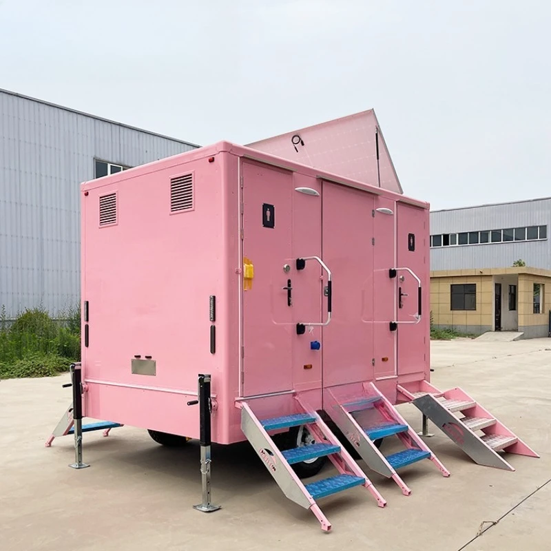 Mobiele badkamertreiler, draagbare toiletten, douche- en toiletunit op wielen