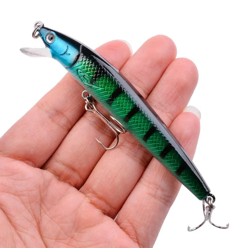 مجموعة طُعم صيد أسماك عشوائي، مقاس 10 سم/8.3 جرام لويا مع خطافات مزدوجة، طُعم صناعي صلب، ملحقات معدات صيد الأسماك #5