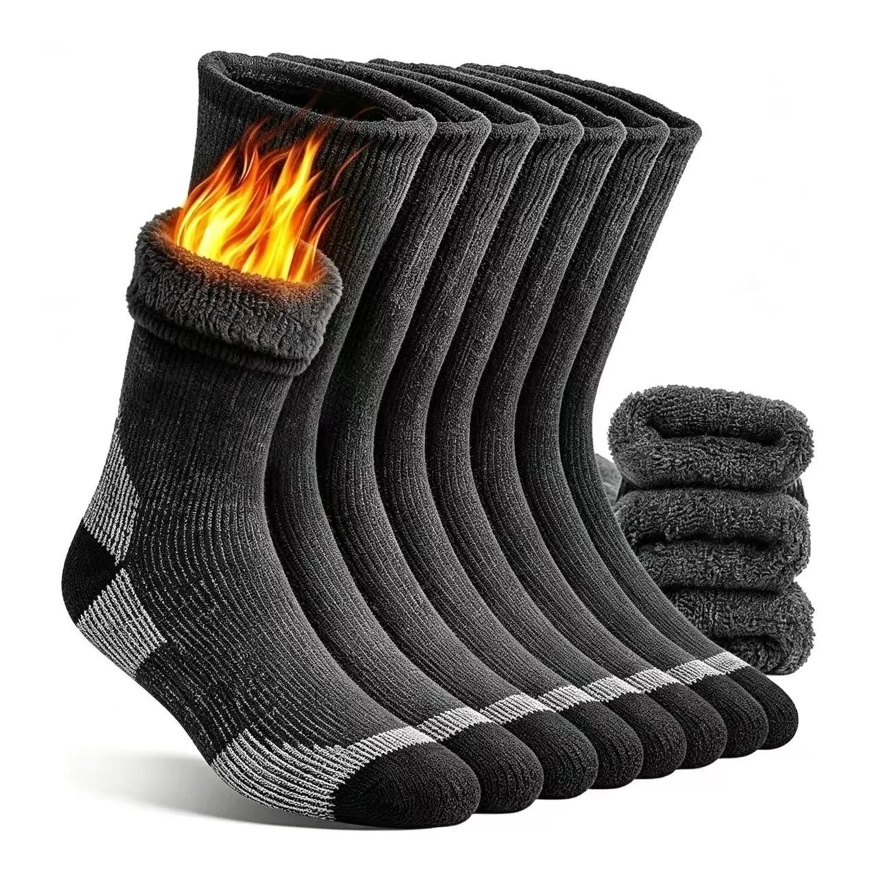 3 Pairs of Merino Wool Socks, Suitable for Both Men and Women, Warm Winter Crew Socks