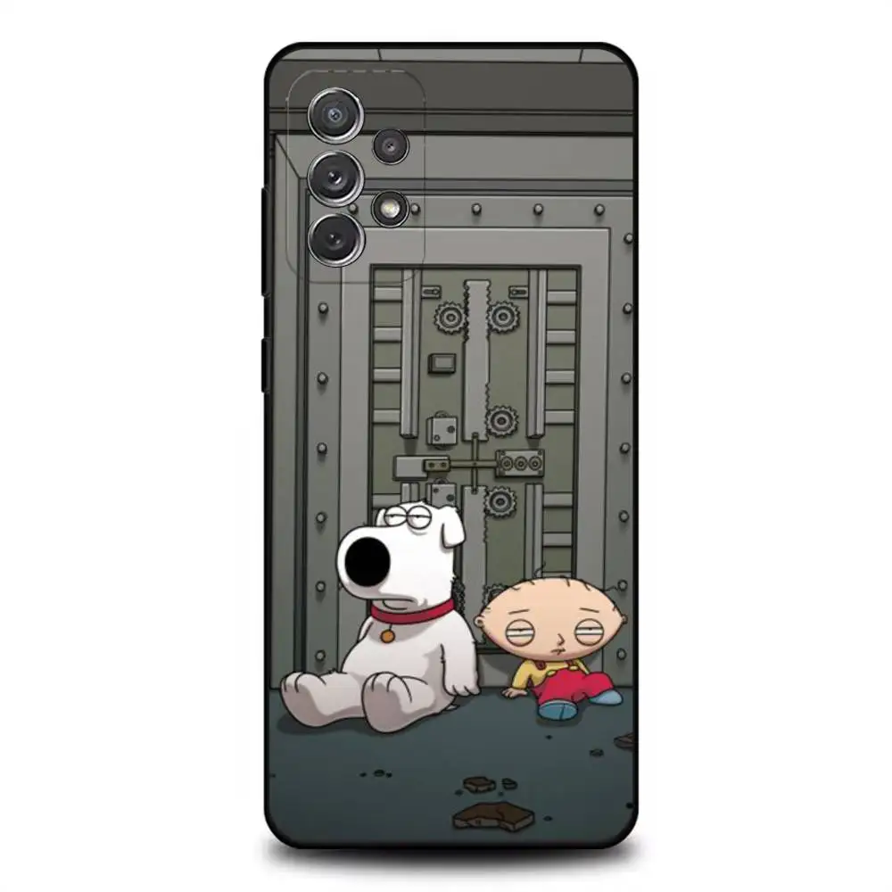 Funda de teléfono F-Family f-Funny Guy para Samsung S 25,24,23,22,30,21,10,9,Ultra,Plus,Lite,FE,4,5G, funda blanda negra