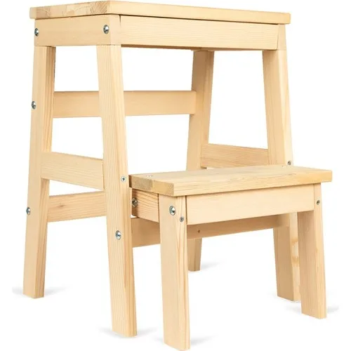 Gesture Decor Concept Drop-Off Cascading Natural Wood Ladder Stool