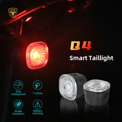 ANTUSI 7 Color Bicycle Smart Brake Taillight MTB Road Bike Auto Brake Sensing Rear Light USB Rechargeable Lamp Bright Adjustable