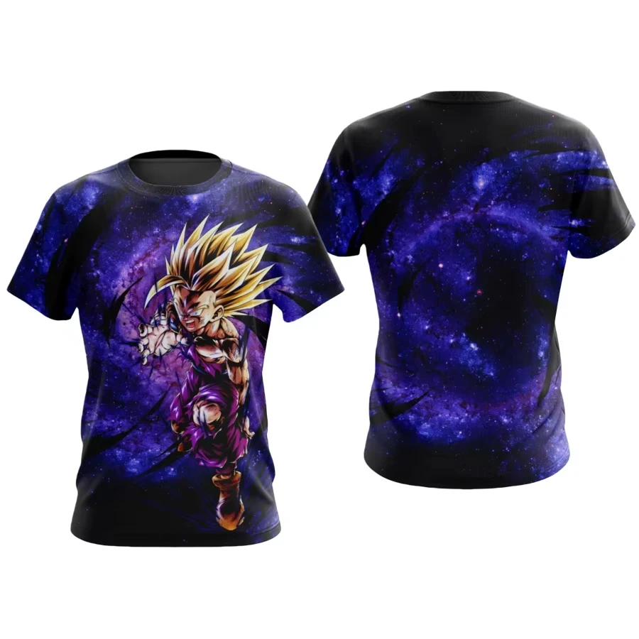 2026 Summer Dragon Ball Retro Fitness T-shirt Men's Oversized 3D Printed Short-sleeved Family Unisex Children's Sports Shirt