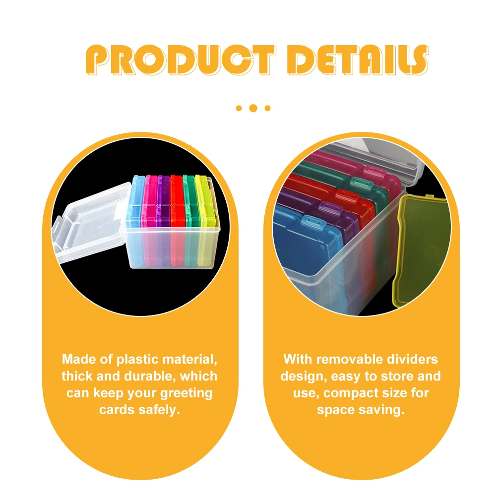 

1 Set Plastic Greeting Card Storage Box Thick Durable Organizer For Photos Craft Supplies Office Accessories Birthday Gift Kids