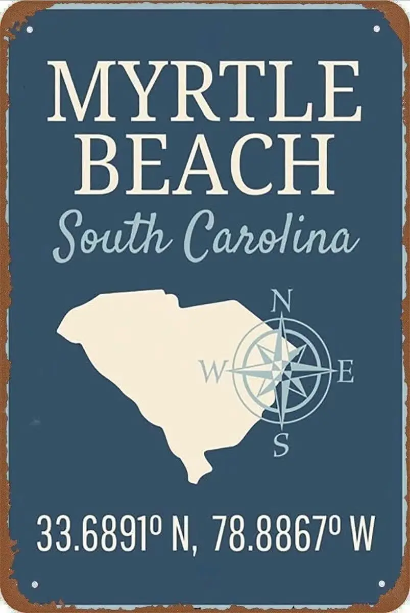 Myrtle Beach Sign Myrtle Beach South Carolina Beach South Carolina State Decor Beach Decor Sign Home State Decor Metal Sign 5.5x