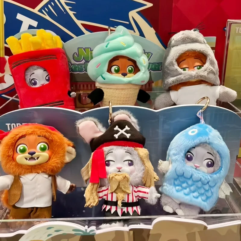 Nouveau véritable Disney Zootopia Nick Judy meilleure série sous couverture boîte aveugle Nick porte-clés boîte mystère Judy Anime Figure porte-clés cadeau