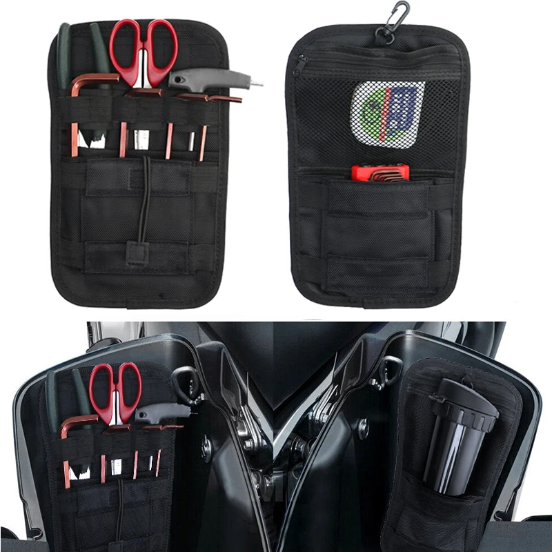 

Black Motorcycle 2 Pcs Saddlebag Organizer Hard Bags Storage Case For Harley Touring Street Glide Electra Glide Dyna Sportster