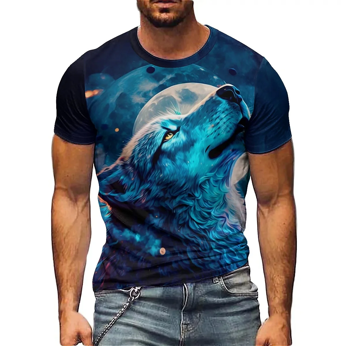 Soft and Comfortable Fabric, Printed Short-sleeved Men's Party T-shirt Tops for Men and Women