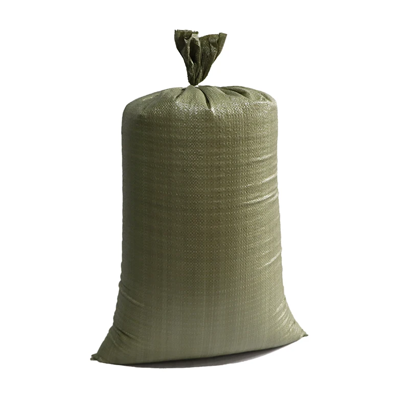 Recycle Trash Green Gunny Sack PP Woven Plastic Cheap Sand Bags Wholesale  Small Business Supplies